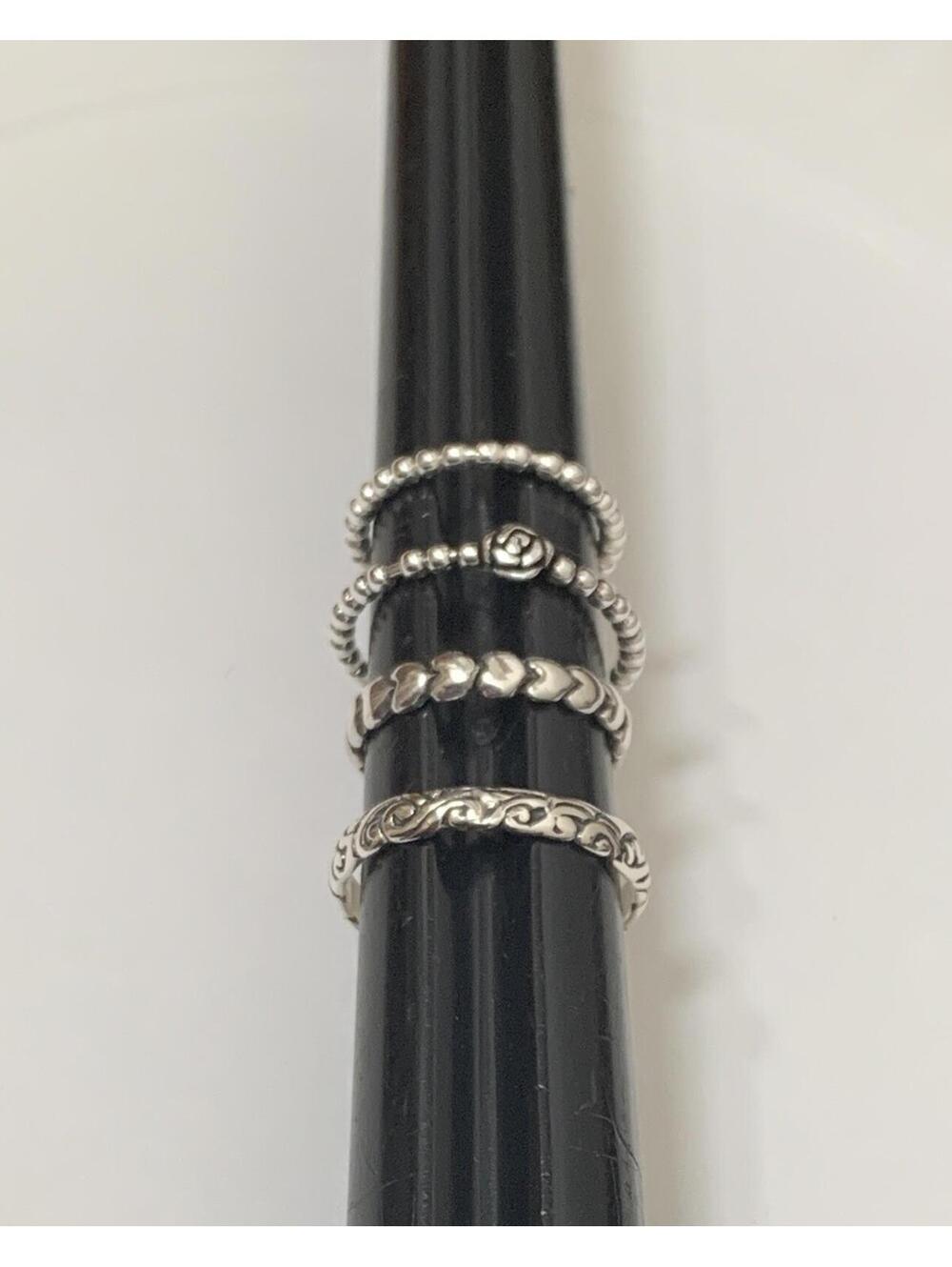 Solid 925 Sterling Silver Dot Bead -Dot Bead Flower - Heart - Textured / Size 7